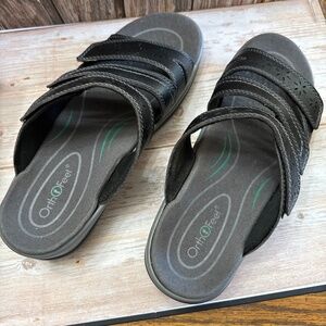 Women’s New In Box Orthofeet Sahara Sandals Black - 7B